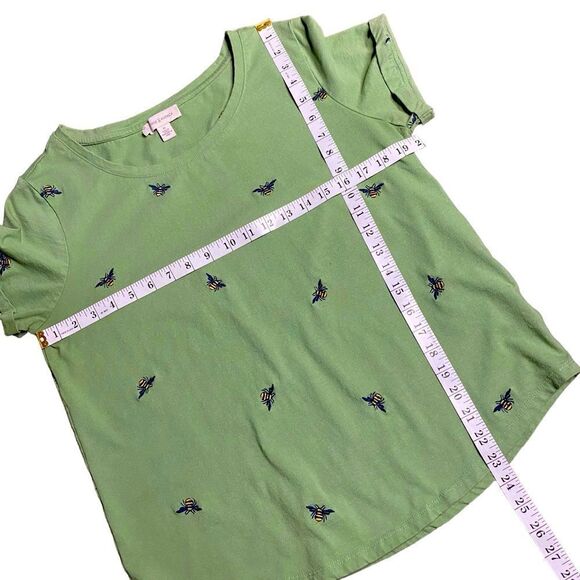VINTAGE AMERICA Green Embroidered Bee T Shirt - Picture 7 of 7